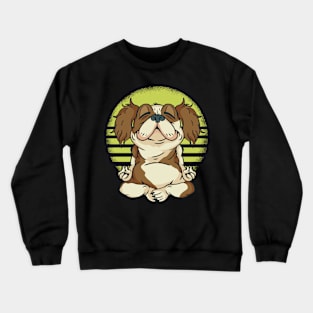 Funny Cavalier King Charles Spaniel Yoga Meditation Crewneck Sweatshirt